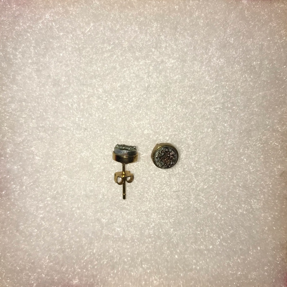 Purple/blue gem earrings with gold post